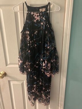 Nanette Lepore Black Floral Sheath Dress